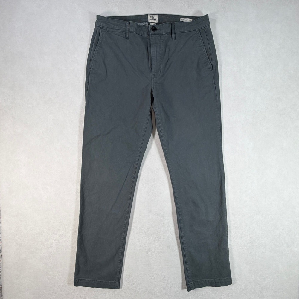Flint and Tinder 365 Pant Mens 33x32 Charcoal Gray Straight Fit Chino Trousers